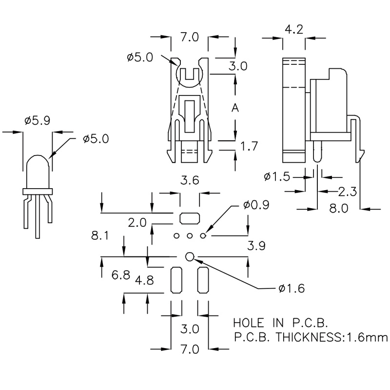 LED Lens Holder LS-LD-5AT